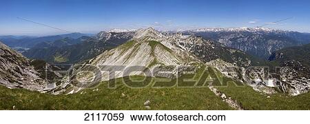 Stock Photo - Panoramic View From The Top Of Vogel In The Julian Alps; Bohinj Gorenjska Slovenia. Fotosearch