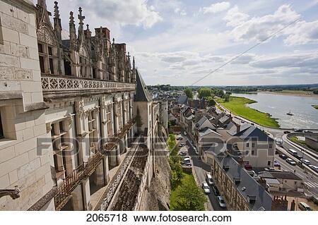 Stock Photo - Panoramic View Of Amboise From The Chateau D'amboise, Amboise, France. Fotosearch