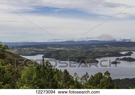 Panoramic view of Lake Sentani, Papua, Indonesia View Large Photo Image Picture - Panoramic view of Lake Sentani, Papua, Indonesia. Fotosearch