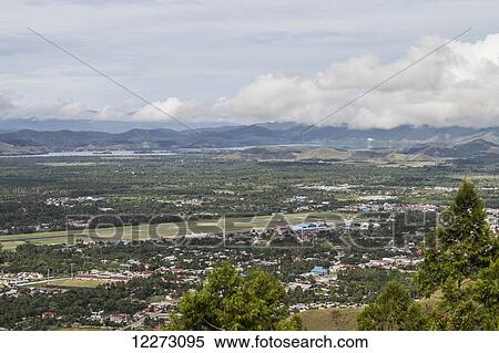 Stock Photography - Panoramic view of Lake Sentani, Papua, Indonesia. Fotosearch