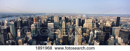 Panoramic View Of Midtown Manhattan, Looking North View Large Photo Image Stock Photo - Panoramic View Of Midtown Manhattan, Looking North. Fotosearch