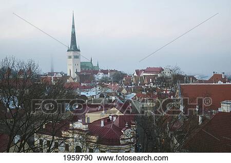 Stock Image - Panoramic View Of Tallinn From Toompea, Estonia. Fotosearch