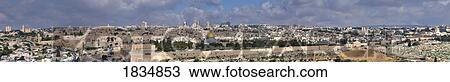 Stock Image - Panoramic View Of The City Of Jerusalem; Jerusalem, Israel. Fotosearch