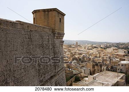 Panoramic View Of Victoria From The Citadel, Victoria (Rabat), Gozo Island, Malta View Large Photo Image Stock Image - Panoramic View Of Victoria From The Citadel, Victoria (Rabat), Gozo Island, Malta. Fotosearch