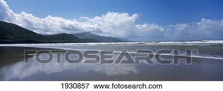 Panoramic View Of Waves On A Beach, Glenbeigh, County Kerry; Glenbeigh, County Kerry View Large Photo Image Stock Photo - Panoramic View Of Waves On A Beach, Glenbeigh, County Kerry; Glenbeigh, County Kerry. Fotosearch
