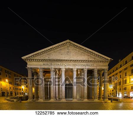 Pantheon at nighttime; Rome, Lazio, Italy View Large Photo Image Stock Photography - Pantheon at nighttime; Rome, Lazio, Italy. Fotosearch
