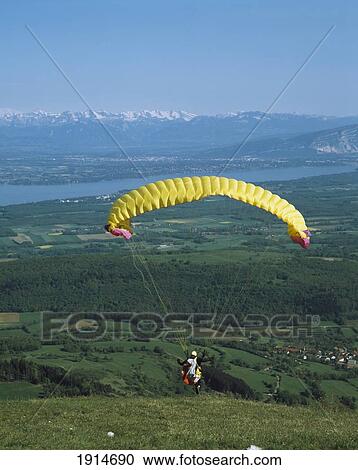 Paraglider Over Jura View Large Photo Image Stock Image - Paraglider Over Jura. Fotosearch