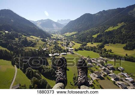 Paraglider's Feet Over Morzine View Large Photo Image Stock Image - Paraglider's Feet Over Morzine. Fotosearch