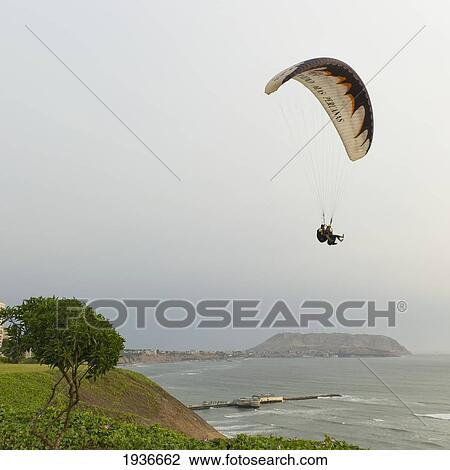 Paragliding In Tandem; Miraflores District Peru View Large Photo Image Stock Image - Paragliding In Tandem; Miraflores District Peru. Fotosearch