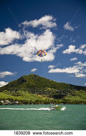 Parasailing; Mauritius View Large Photo Image Stock Photo - Parasailing; Mauritius. Fotosearch