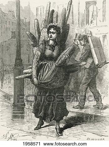 Paris Bread Carrier In The 19Th Century. From French Pictures By The Rev. Samuel G. Green, Published 1878. View Large Photo Image Stock Image - Paris Bread Carrier In The 19Th Century. From French Pictures By The Rev. Samuel G. Green, Published 1878.. Fotosearch