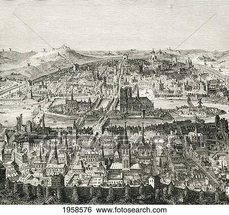 Paris Circa 1610. 19Th Century Copy Of 17Th Century Manuscript Pictures. From French Pictures By The Rev. Samuel G. Green, Published 1878. View Large Photo Image Stock Photograph - Paris Circa 1610. 19Th Century Copy Of 17Th Century Manuscript Pictures. From French Pictures By The Rev. Samuel G. Green, Published 1878.. Fotosearch