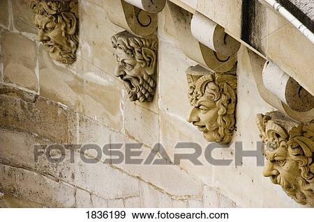 Paris, France; Architectural Detail Of Wall Sculptures View Large Photo Image Stock Photo - Paris, France; Architectural Detail Of Wall Sculptures. Fotosearch