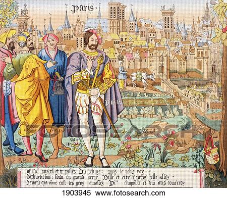 Paris In The 15Th Century. After A Beauvais Tapestry. From Les Artes Au Moyen Age, Published Paris 1873. View Large Photo Image Stock Photography - Paris In The 15Th Century. After A Beauvais Tapestry. From Les Artes Au Moyen Age, Published Paris 1873.. Fotosearch