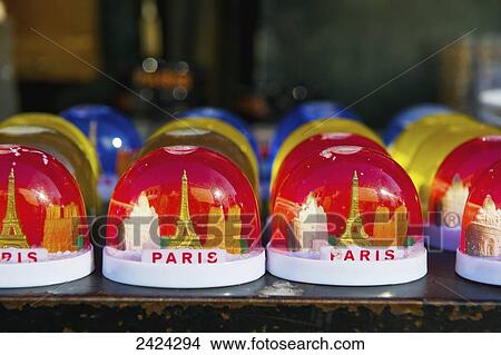 Picture - Paris snow globes; Paris, France. Fotosearch
