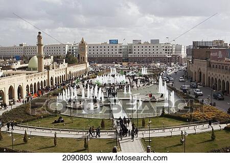 Parki Shar, Or City Park As Seen From The Citadel, Erbil, Iraqi Kurdistan, Iraq View Large Photo Image Stock Image - Parki Shar, Or City Park As Seen From The Citadel, Erbil, Iraqi Kurdistan, Iraq. Fotosearch