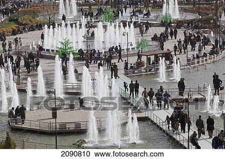 Stock Image - Parki Shar, Or City Park As Seen From The Citadel, Erbil, Iraqi Kurdistan, Iraq. Fotosearch