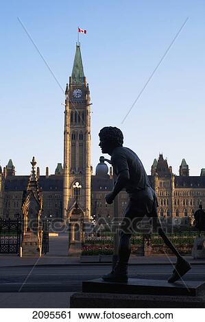 Stock Image - Parliament Buildings Of Canada With A Terry Fox Statue In The Foreground; Ottawa Ontario Canada. Fotosearch