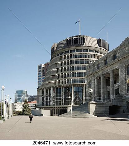 Stock Image - Parliament Buildings; Wellington New Zealand. Fotosearch