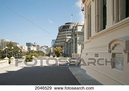 Stock Photo - Parliament Buildings; Wellington New Zealand. Fotosearch