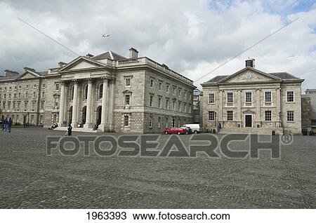 Stock Image - Parliament Square At Trinity College, Dublin, Ireland. Fotosearch