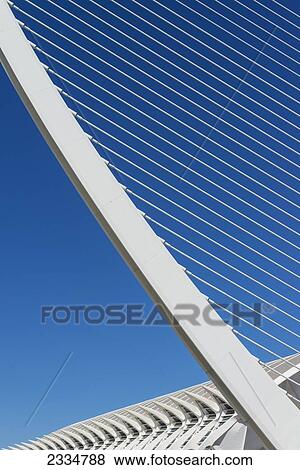 Stock Photo - Part Of El Pont De L'assut De L'or And El Museu De Les Ciencies Principe Felipe In Ciudad De Las Artes Y Las Ciencias (City Of Arts And Sciences); Valencia, Spain. Fotosearch