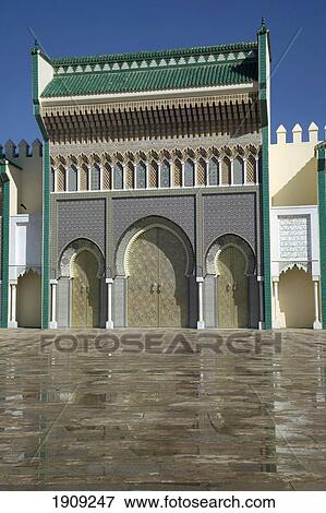 Stock Photo - Part Of Facade Of Royal Palace, Fes, Morocco. Fotosearch