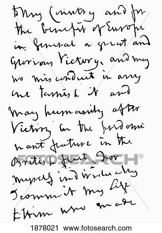 Part Of Letter Written By Admiral Horatio Nelson Just Before The Battle Of Trafalgar. From The Book Short History Of The English People By J. R. Green, Published London 1893 View Large Photo Image Stock Image - Part Of Letter Written By Admiral Horatio Nelson Just Before The Battle Of Trafalgar. From The Book Short History Of The English People By J. R. Green, Published London 1893. Fotosearch