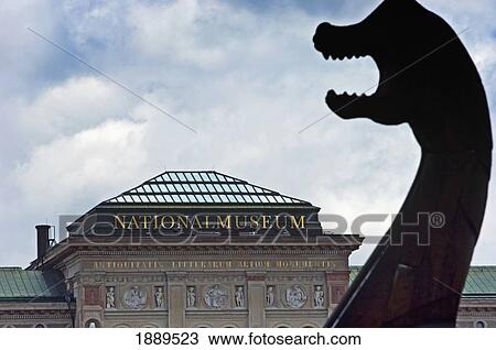Stock Image - Part Of Viking Ship In Front Of Stockholm's National Museum.. Fotosearch