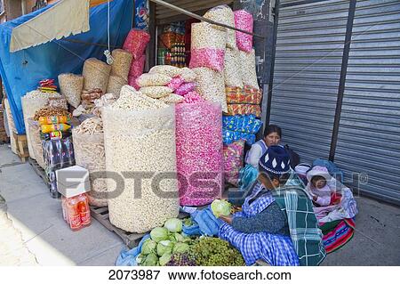 Stock Photo - Pasankalla Vendor, El Alto, La Paz, Bolivia. Fotosearch