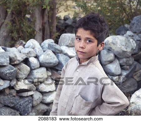 Stock Image - Pashtun Boy, Talechi, Northern Areas, Pakistan. Fotosearch
