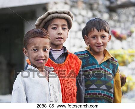 Stock Photography - Pashtun Boys, Talechi, Northern Areas, Pakistan. Fotosearch