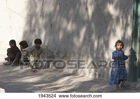 Picture - Pashtun Girls In A Village On The Torkham To Jalalabad Road, Nangarhar Province, Afghanistan. Fotosearch