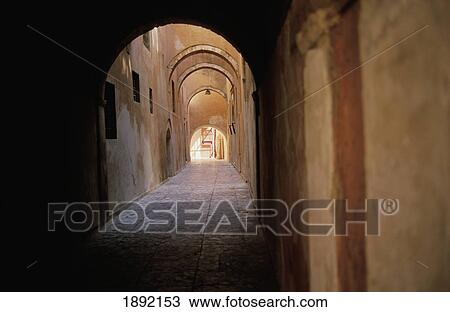 Passageway In Red Castle Of Assai Al-Hamra View Large Photo Image Stock Image - Passageway In Red Castle Of Assai Al-Hamra. Fotosearch