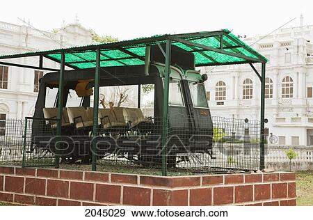 Stock Photo - Passenger Car Of Train At The Jay Vilas Palace, Gwalior, Madhya Pradesh, India. Fotosearch