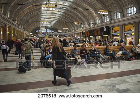 Passengers In A Train Station; Stockholm Sweden View Large Photo Image Stock Photo - Passengers In A Train Station; Stockholm Sweden. Fotosearch