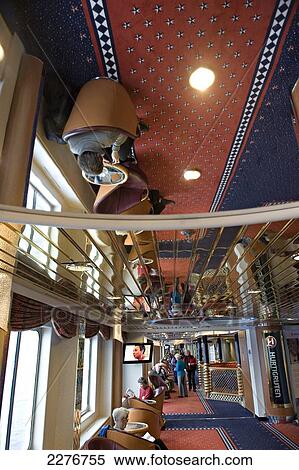 Stock Photography - Passengers onboard the Hurtigruten ship MS Nordlys; Norway. Fotosearch