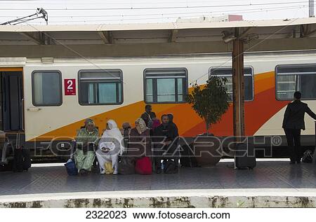 Passengers waiting at train station; Casablanca, Morocco View Large Photo Image Stock Image - Passengers waiting at train station; Casablanca, Morocco. Fotosearch