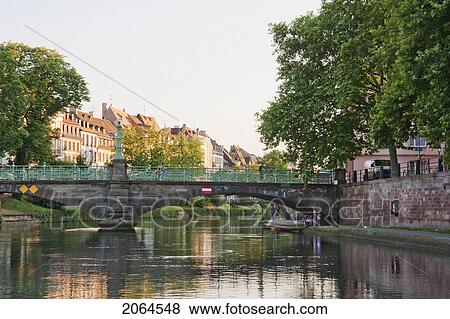 Passerelle Of Drinking Over The Ill River, Strasbourg, France View Large Photo Image Stock Photo - Passerelle Of Drinking Over The Ill River, Strasbourg, France. Fotosearch