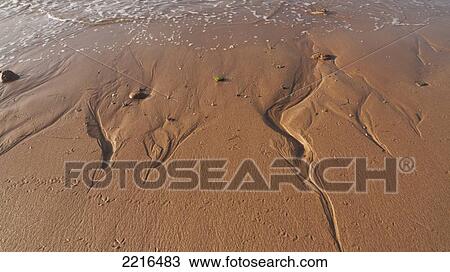 Stock Image - Patterns In The Sand On Bouznika Beach In Morocco, Africa. Fotosearch