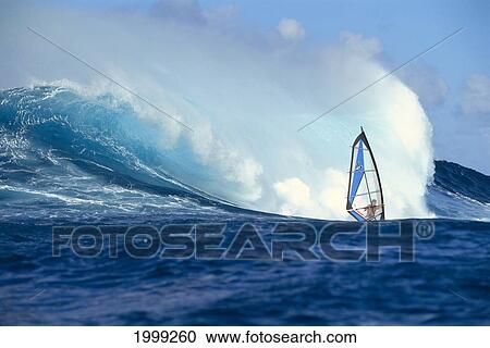 Paul Bryan Windsurfing, Big Wave Crashing Behind. For Editorial Use Only. View Large Photo Image Stock Image - Paul Bryan Windsurfing, Big Wave Crashing Behind. For Editorial Use Only.. Fotosearch