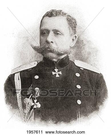 Stock Image - Paul Von Rennenkampf, Aka Pavel Karlovich Rennenkampf 1854 - 1918. Russian General. From The Century Illustrated Monthly Magazine, May To October 1904.. Fotosearch