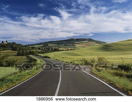 Paved Road Winding Through Tuscan Countryside View Large Photo Image Stock Photograph - Paved Road Winding Through Tuscan Countryside. Fotosearch