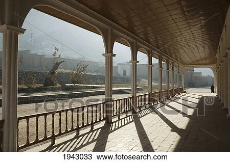 Stock Image - Pavilion Portico At The Bagh-I-Babur Shah (Babur's Garden) - Kabul,, Afghanistan. Fotosearch