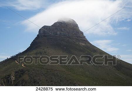 Peak of Lion's Head mountain with cloud at top; Cape Town, South Africa View Large Photo Image Stock Photography - Peak of Lion's Head mountain with cloud at top; Cape Town, South Africa. Fotosearch