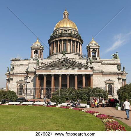 Pedestrians On A Path In Front Of Saint Isaac's Cathedral; St. Petersburg Russia View Large Photo Image Stock Photo - Pedestrians On A Path In Front Of Saint Isaac's Cathedral; St. Petersburg Russia. Fotosearch
