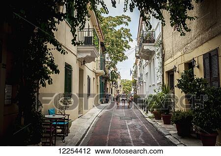 Pedestrians on a street; Athens, Greece View Large Photo Image Stock Image - Pedestrians on a street; Athens, Greece. Fotosearch