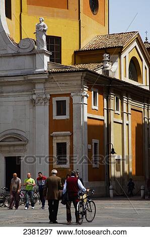 Stock Photo - Pedestrians on the street; Ravenna, Italy. Fotosearch