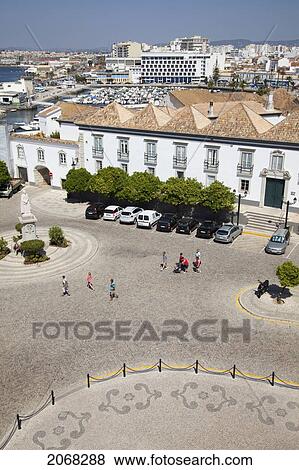 Pedestrians Walking In The Street; Faro Algarve Portugal View Large Photo Image Stock Photo - Pedestrians Walking In The Street; Faro Algarve Portugal. Fotosearch
