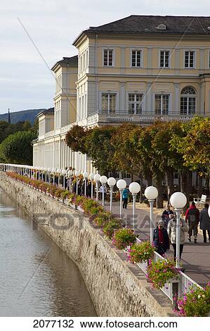 Pedestrians Walking On The Promenade Along The River Lahn; Bad Ems Rheinland-Pfalz Germany View Large Photo Image Stock Image - Pedestrians Walking On The Promenade Along The River Lahn; Bad Ems Rheinland-Pfalz Germany. Fotosearch